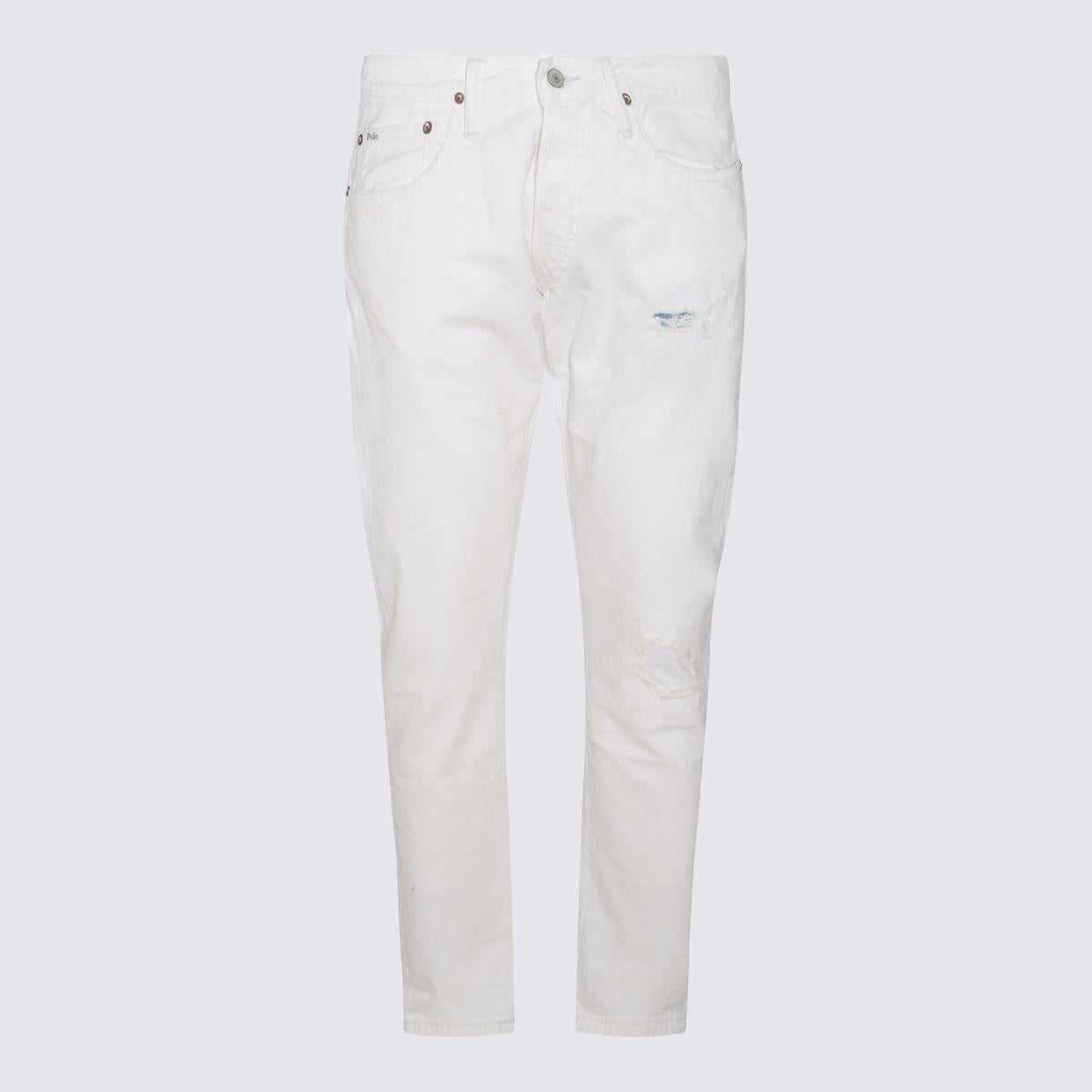 Shop Polo Ralph Lauren White Cotton Denim Jeans In Glengate V2