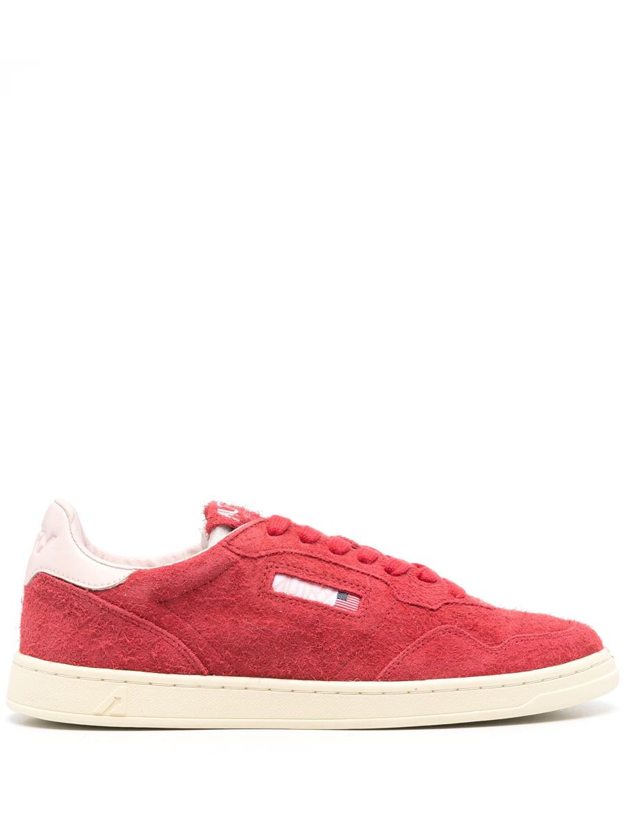 Shop Autry Flat Low Man Shoes In Ul03 Red/pow
