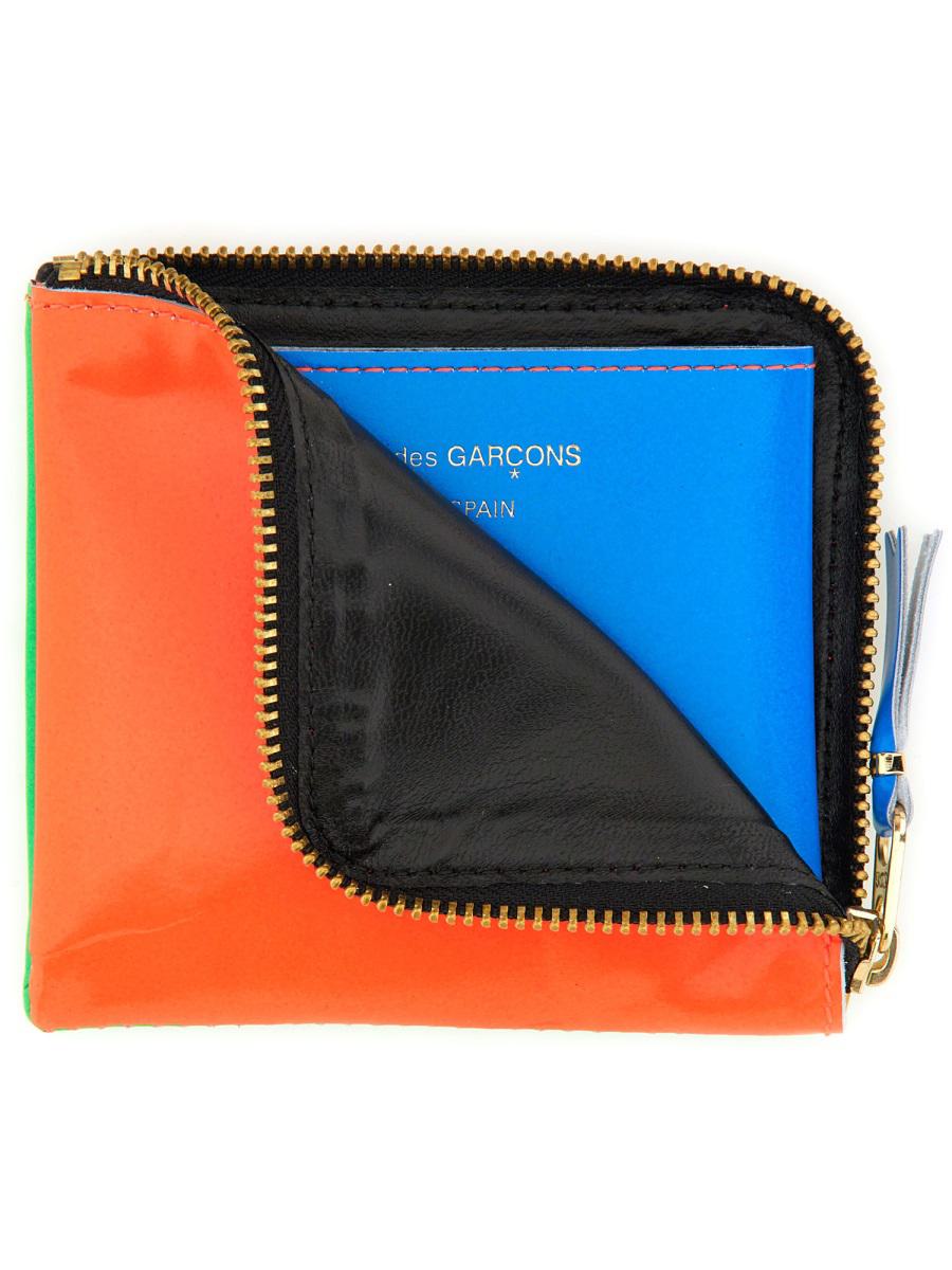 Shop Comme Des Garçons Leather Wallet Unisex In Green