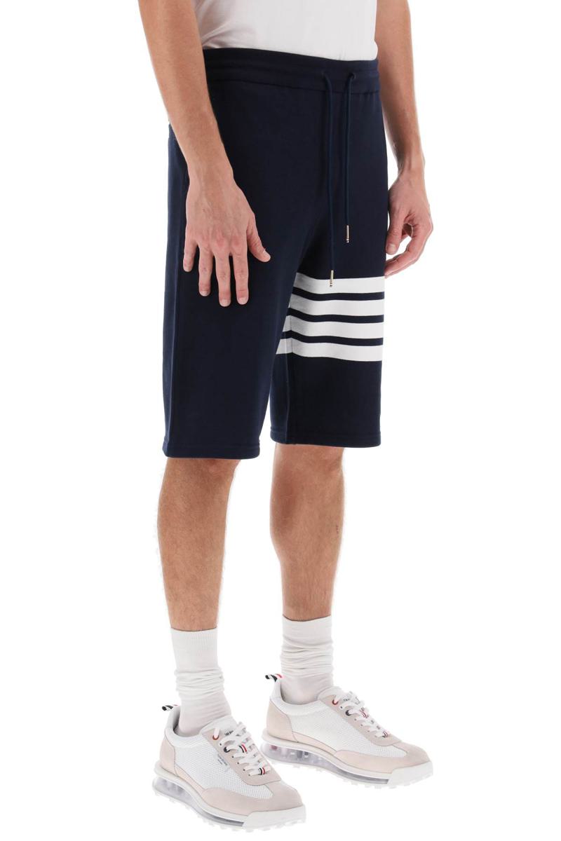 Shop Thom Browne 4-bar Sweatshorts In Blu