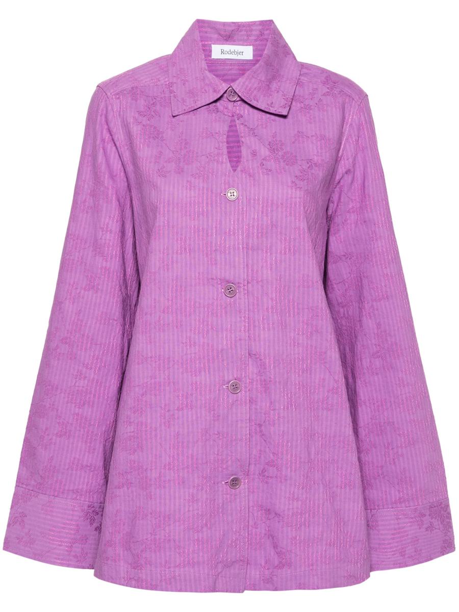 Rodebjer Bahar Striped Shirt In Pink & Purple