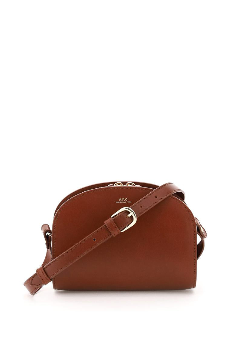 Shop Apc Demi-lune Mini Crossbody Bag In Marrone