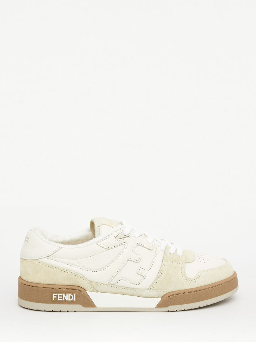 Shop Fendi Match Sneakers In White