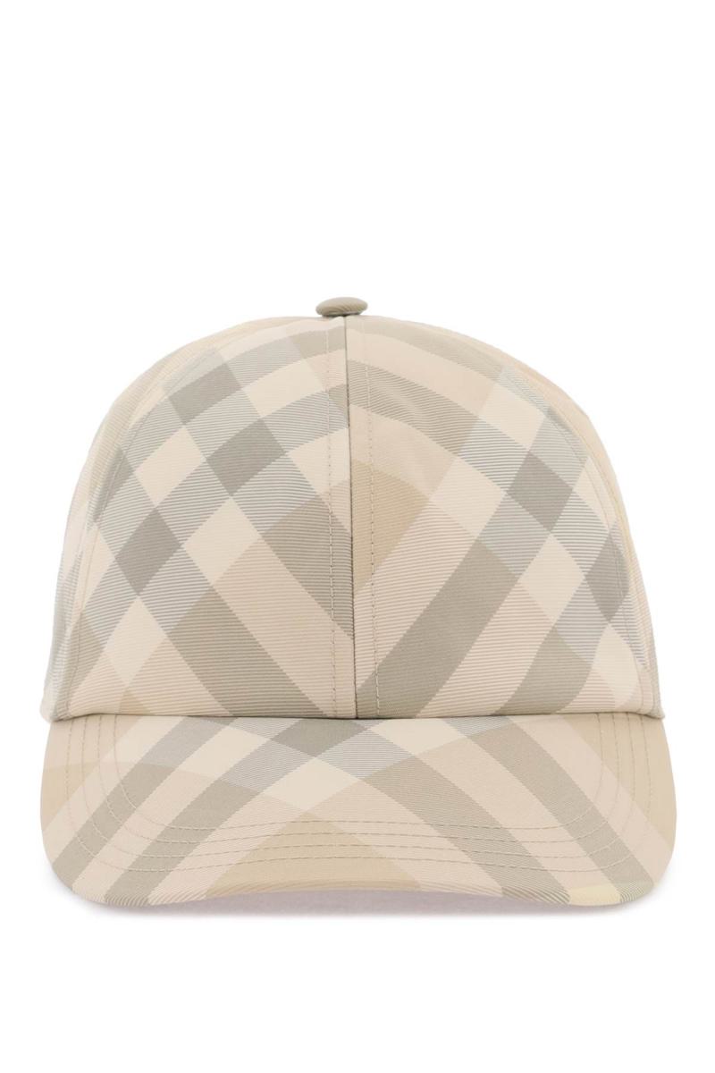 Shop Burberry Check Baseball Cap In Beige