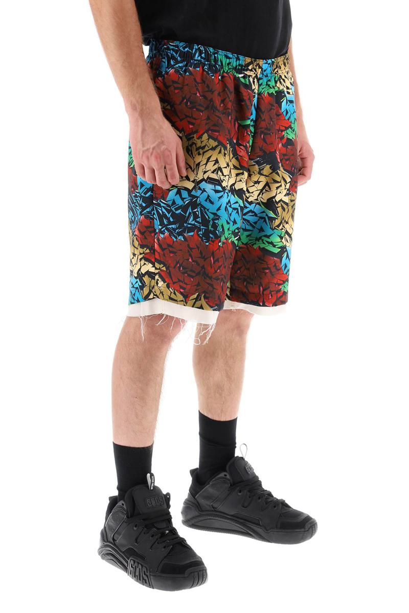 Shop Children Of The Discordance All-over Graffiti Print Shorts In Multicolor