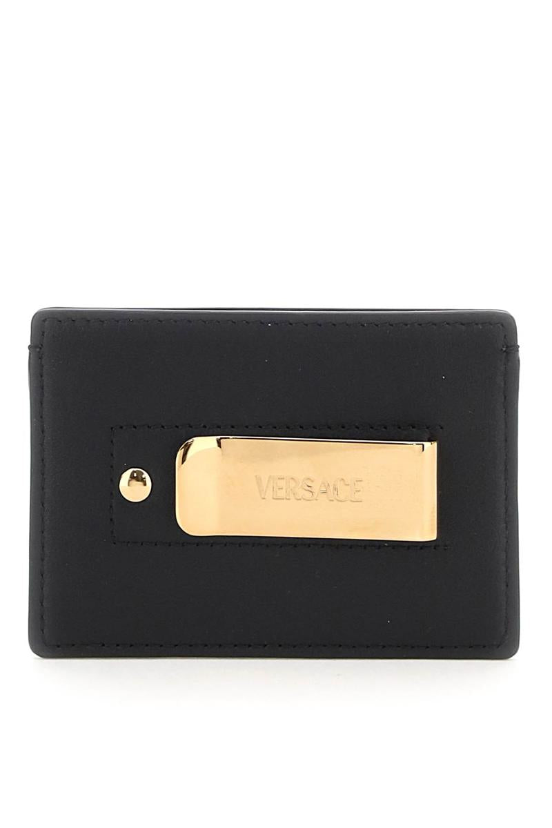 Shop Versace Leather Medusa Cardholder In Nero