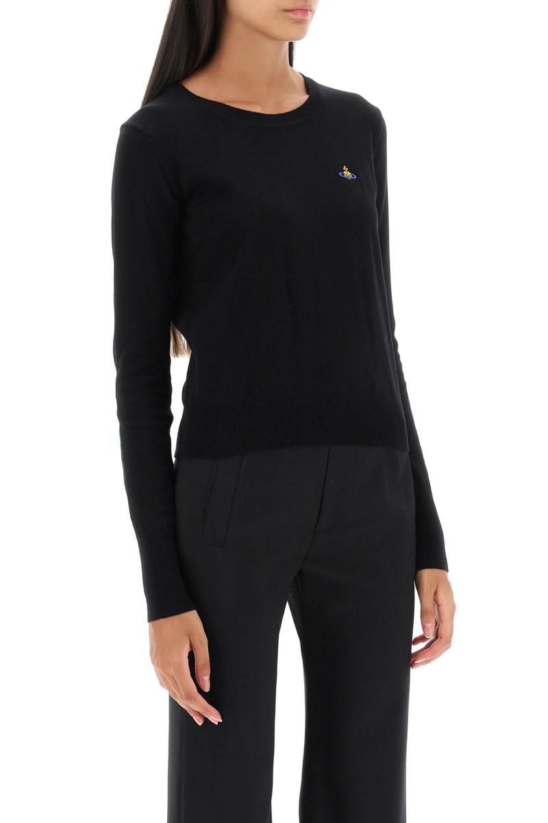 Shop Vivienne Westwood Embroidered Logo Pullover In Nero