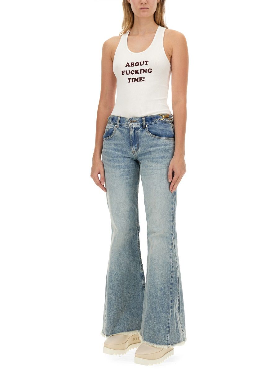 Shop Stella Mccartney 'about F* Time' Tank Top In White