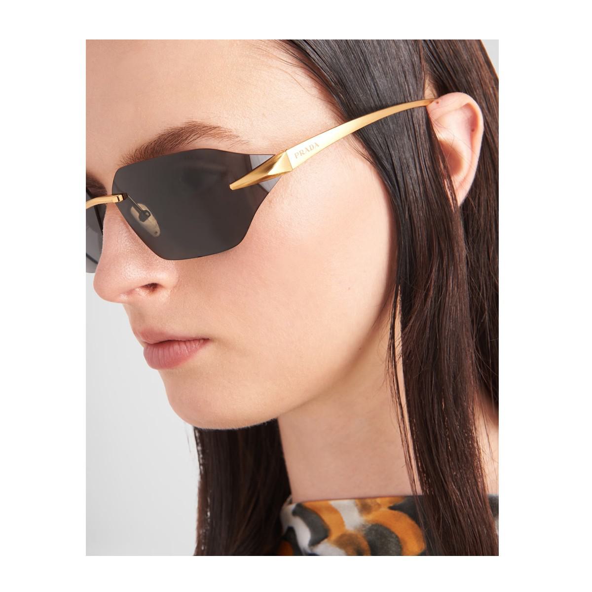 Shop Prada Pra56s Runway Sunglasses In 15n5s0 Gold