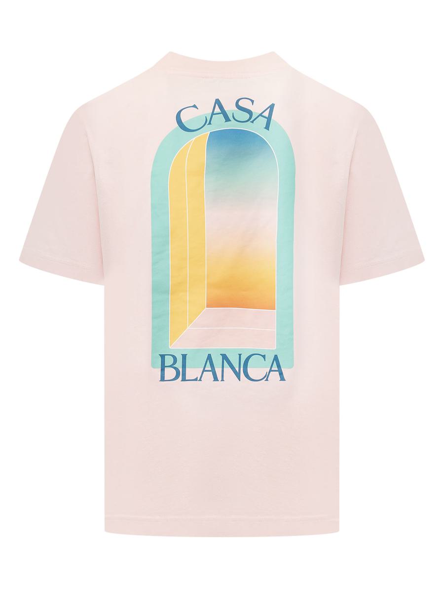 Shop Casablanca T-shirt With Print In Pink