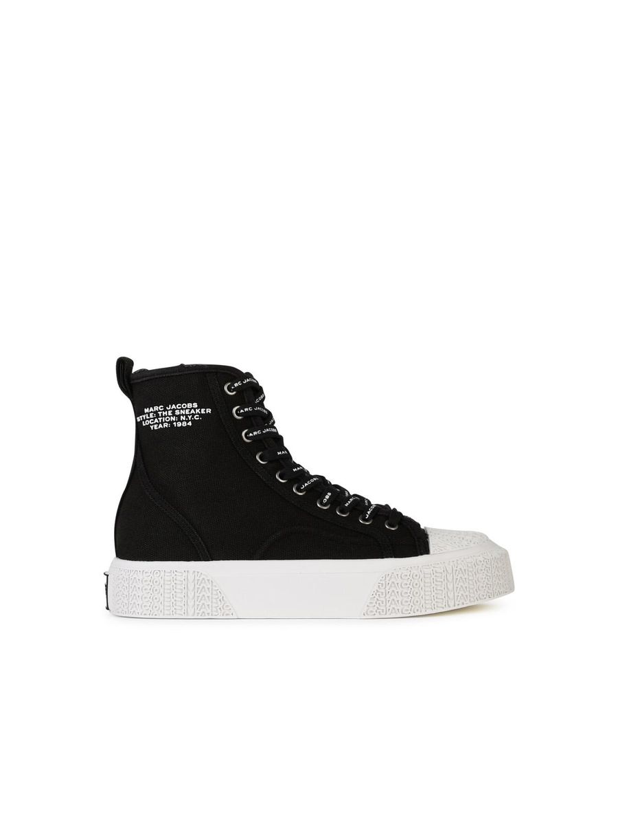 Shop Marc Jacobs 'the High Top' Black Canvas Sneakers
