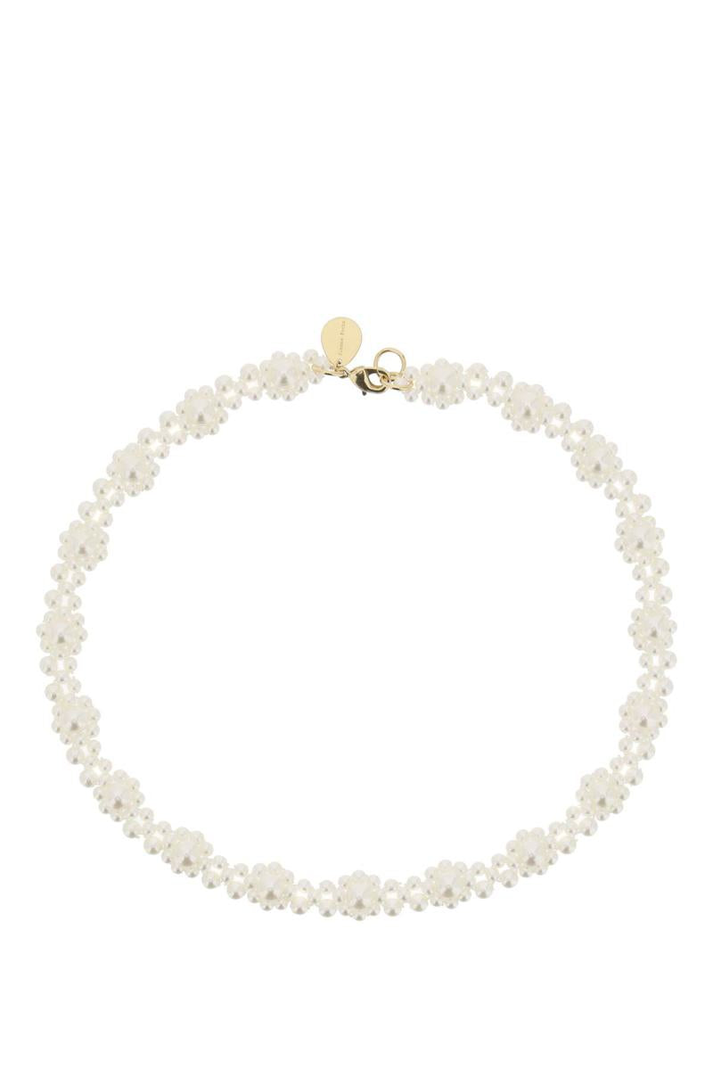 Shop Simone Rocha Daisy Chain Necklace In Bianco