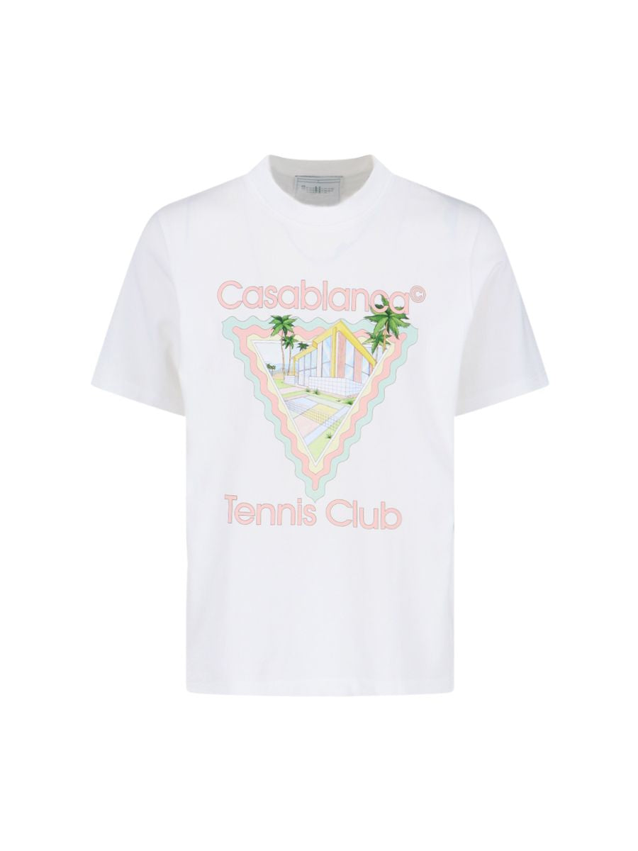 Shop Casablanca T-shirt With Print Unisex In White