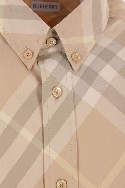 Shop Burberry Shirts In Flax Ip Check