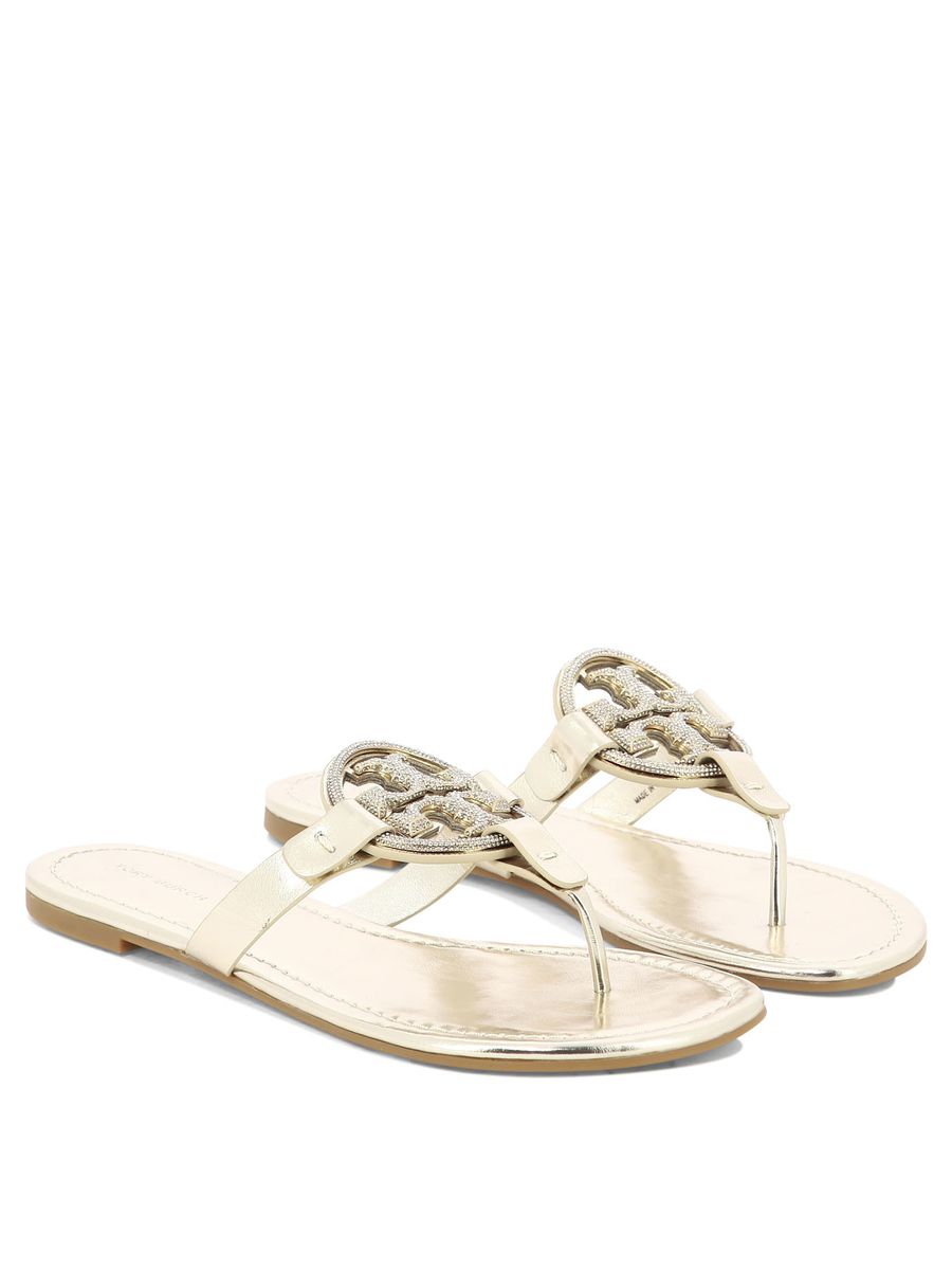 Shop Tory Burch Slippers In Gold