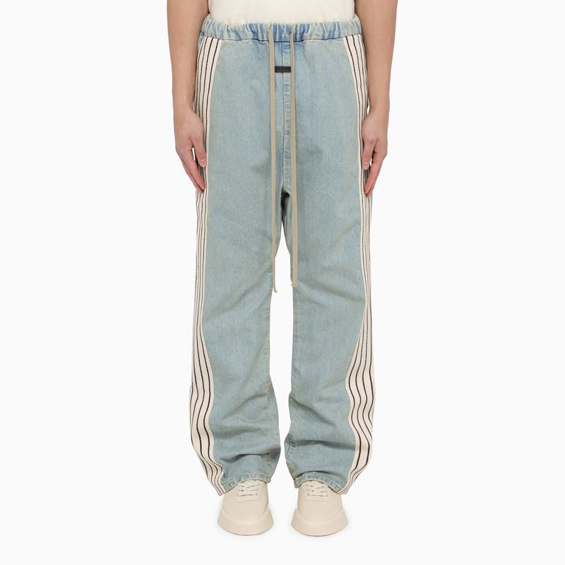 Fear Of God Light Denim Drawstring Jeans In Blue