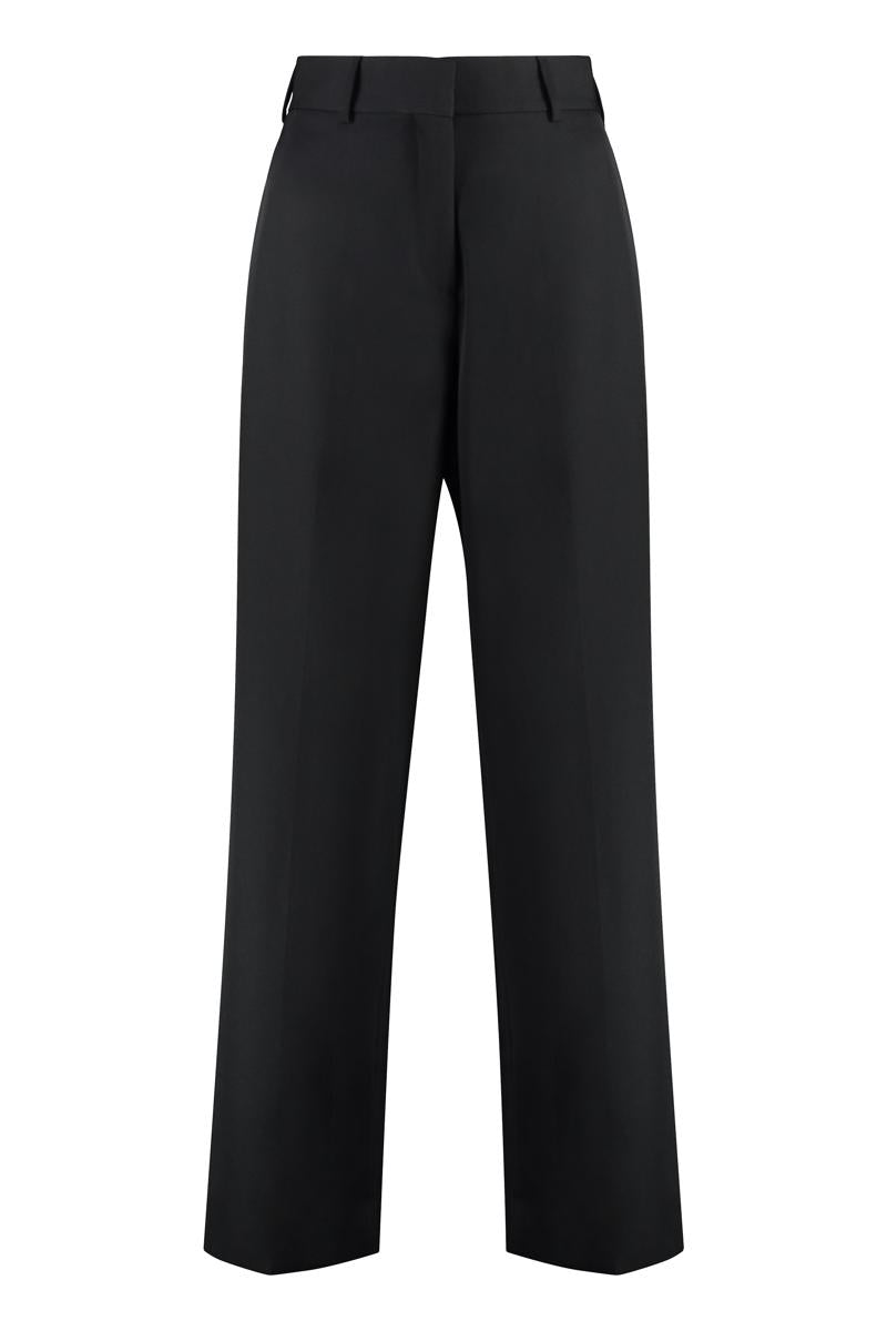 Shop Palm Angels Wool Blend Trousers In Black