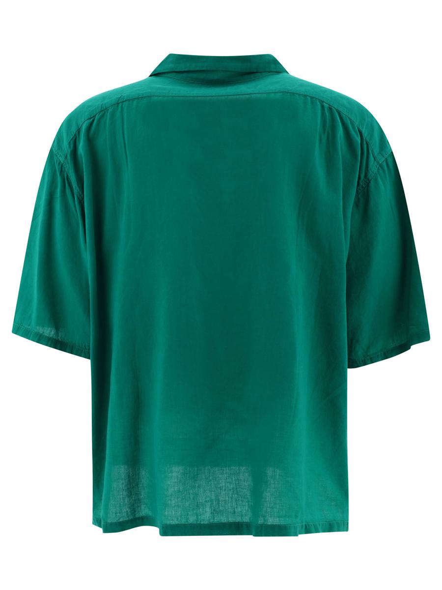 Shop Kapital Linen Shirt In Green