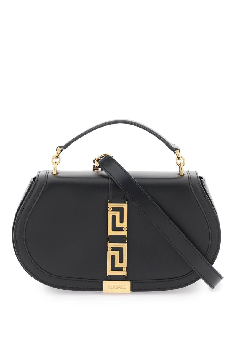 Shop Versace 'greca Goddess' Shoulder Bag In Nero