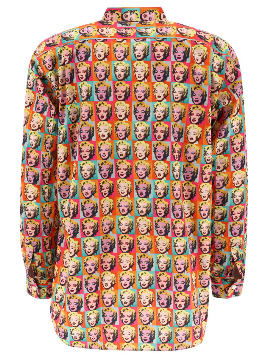 Shop Comme Des Garçons "marilyn By Andy Warhol" Printed Shirt In Orange