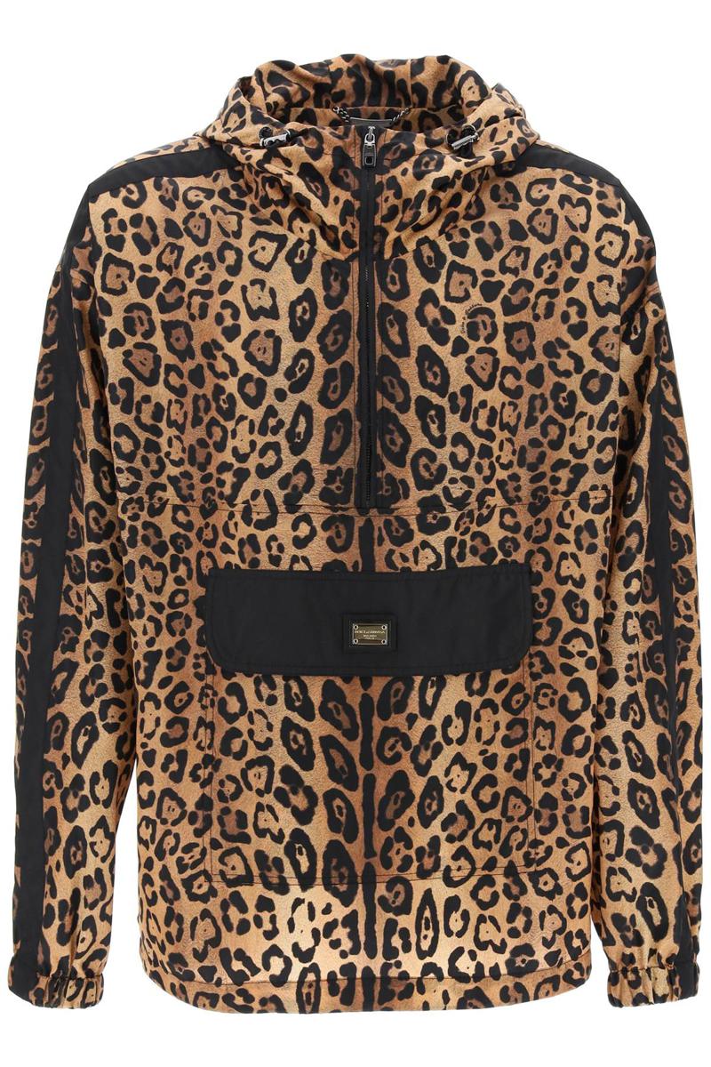 Shop Dolce & Gabbana "leopard Print Nylon Anor In Nero