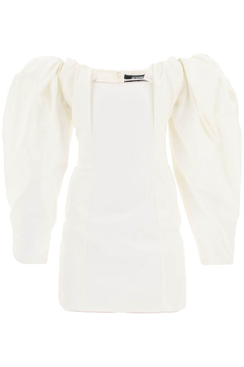 Shop Jacquemus La Robe Taffetas Mini Dress In Bianco