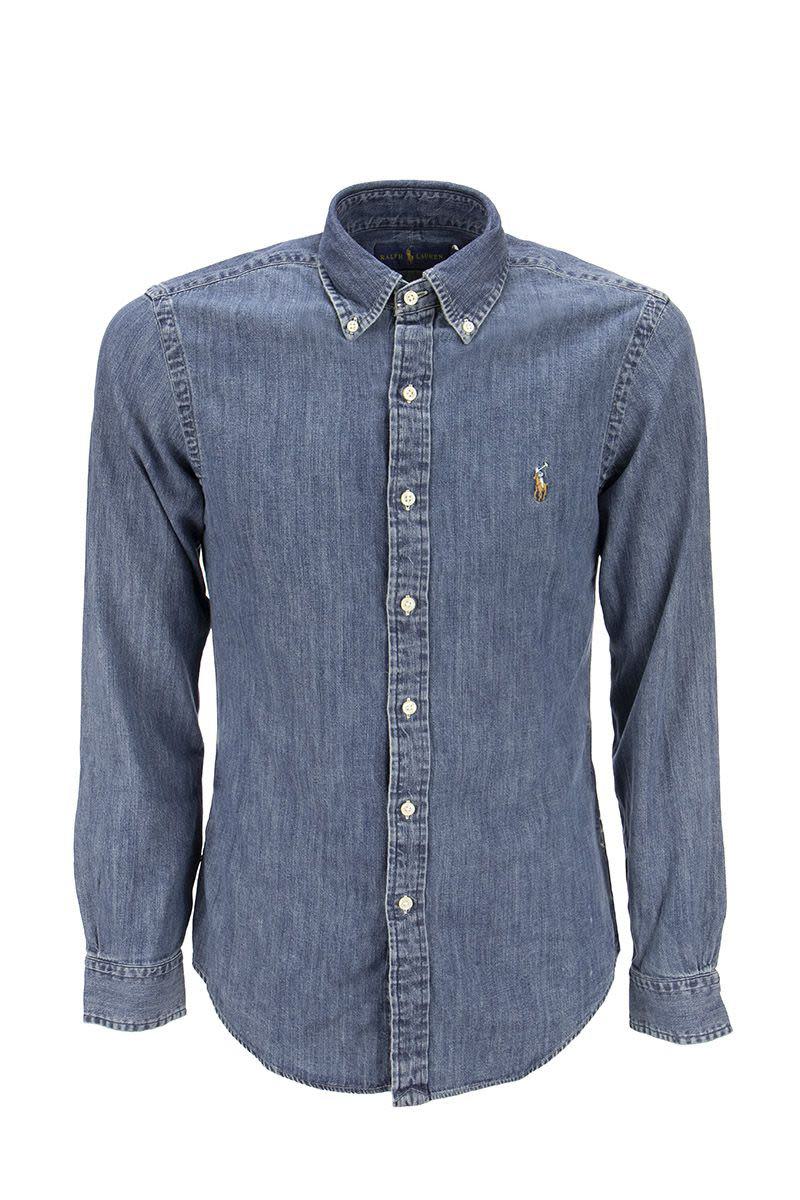 Polo Ralph Lauren Slim Fit Denim Sport Shirt In Dark Wash