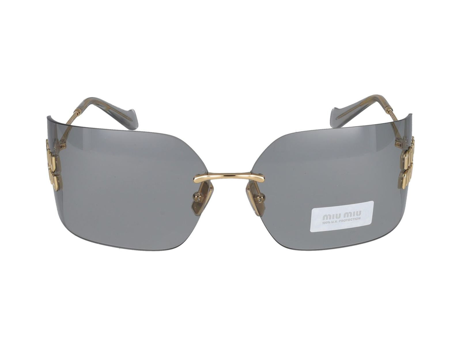 Shop Miu Miu Sunglasses In Gold