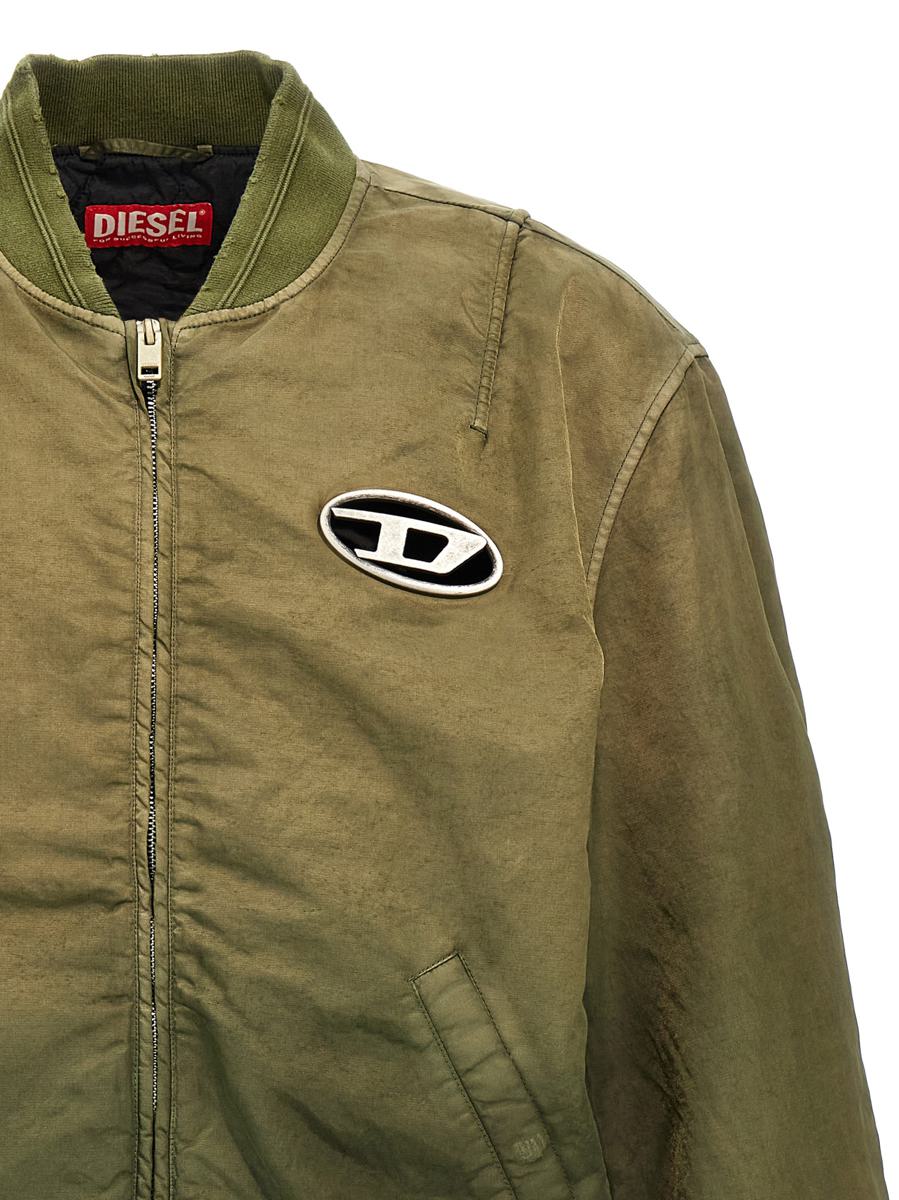 Shop Diesel 'j-kepes' Bomber Jacket In Green