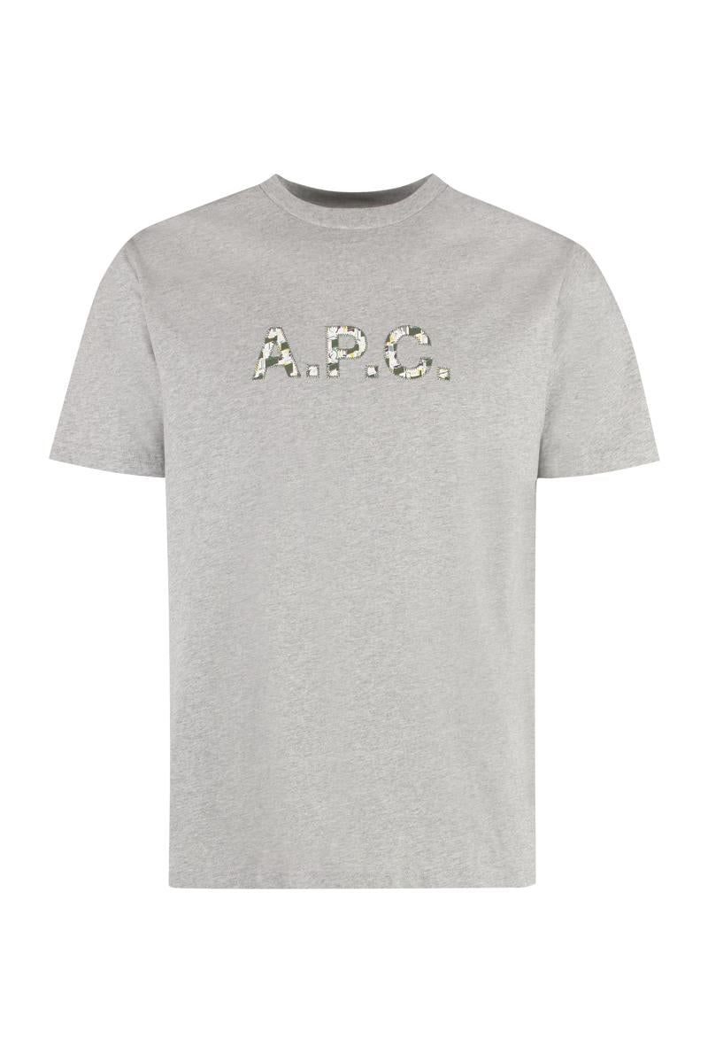 Shop Apc A.p.c. Willow Cotton Crew-neck T-shirt In Grey