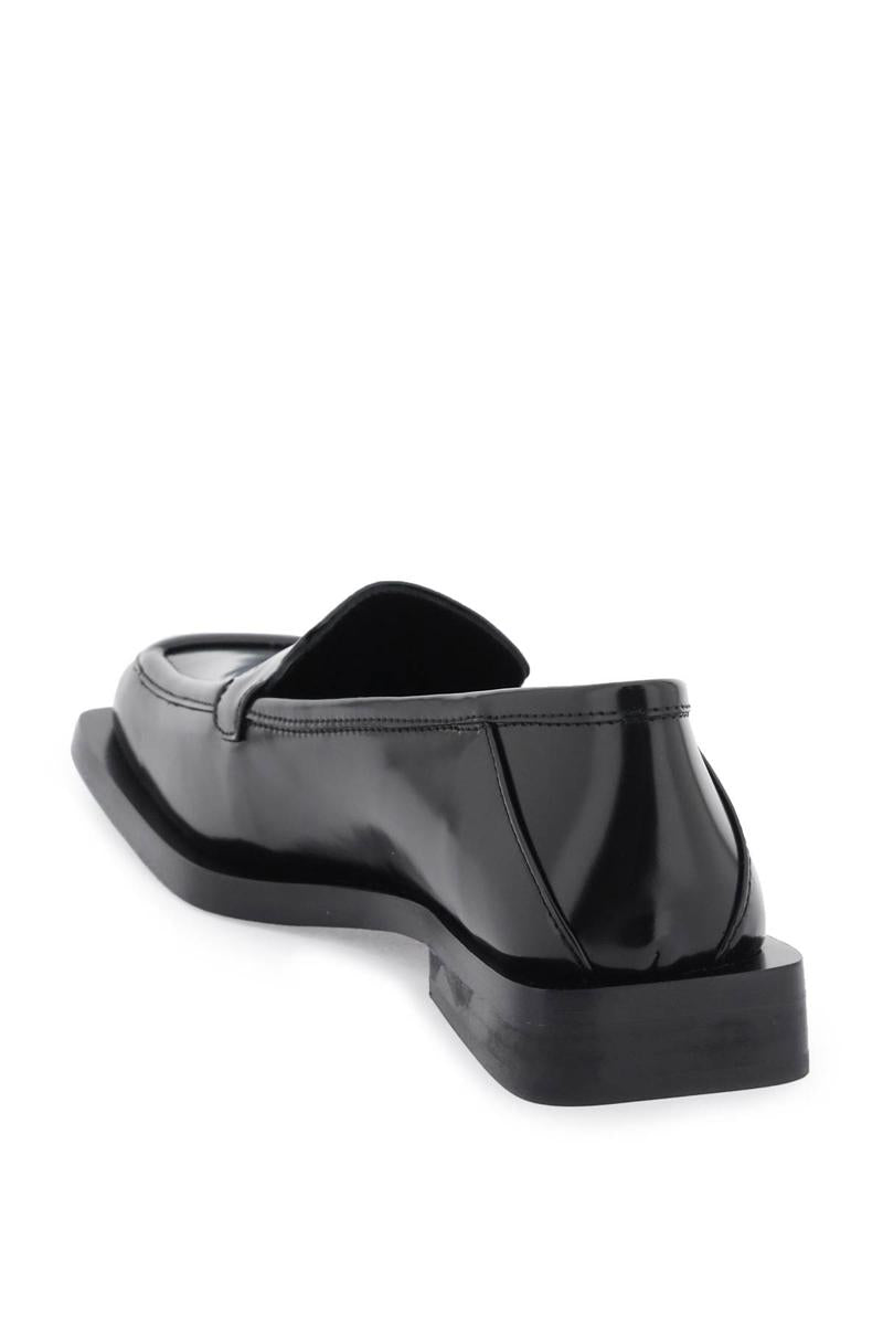 Shop Attico Brushed Leather 'micol' Loafers In Nero