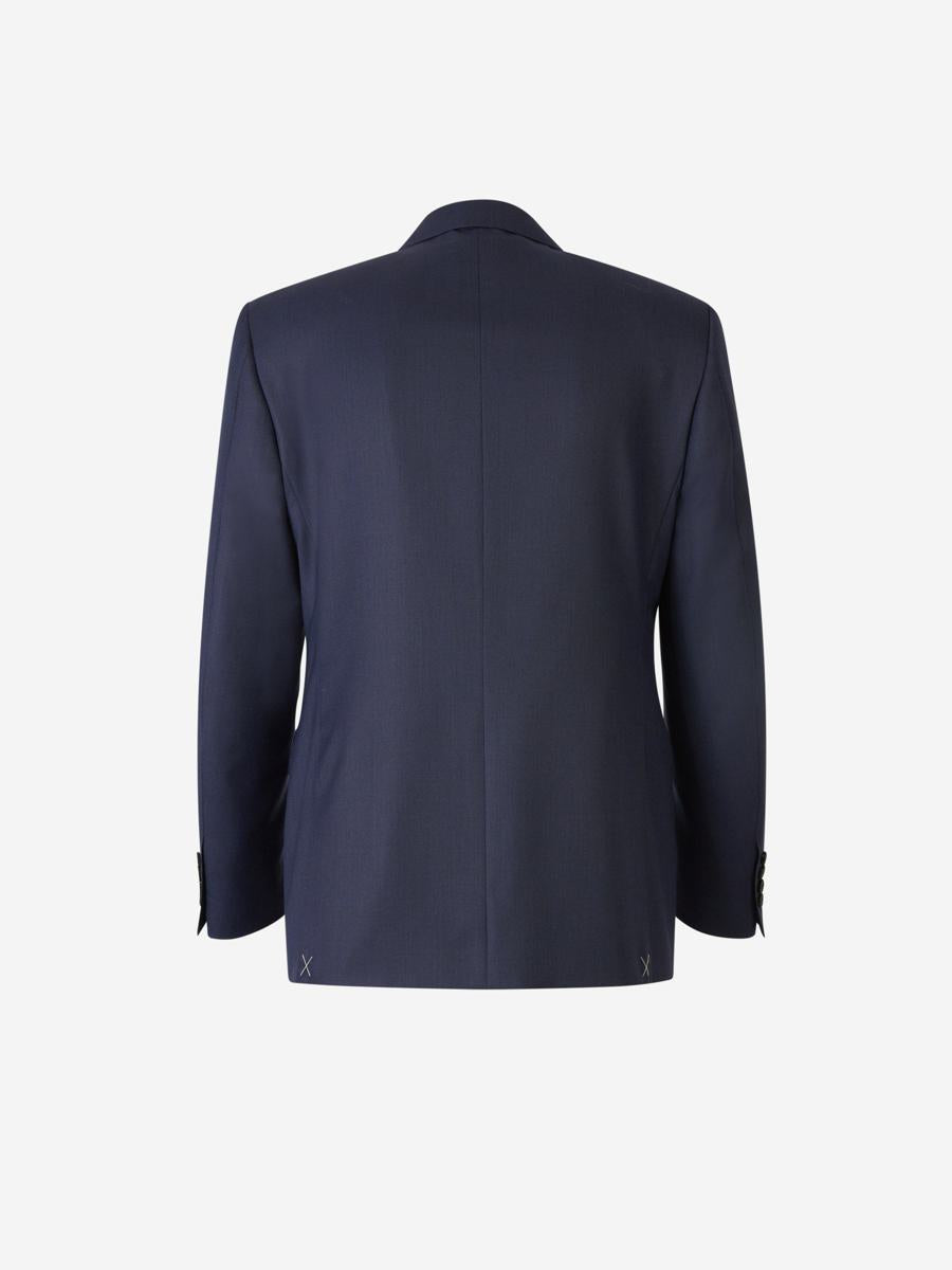 Shop Canali Classic Wool Suit In Midnight Blue