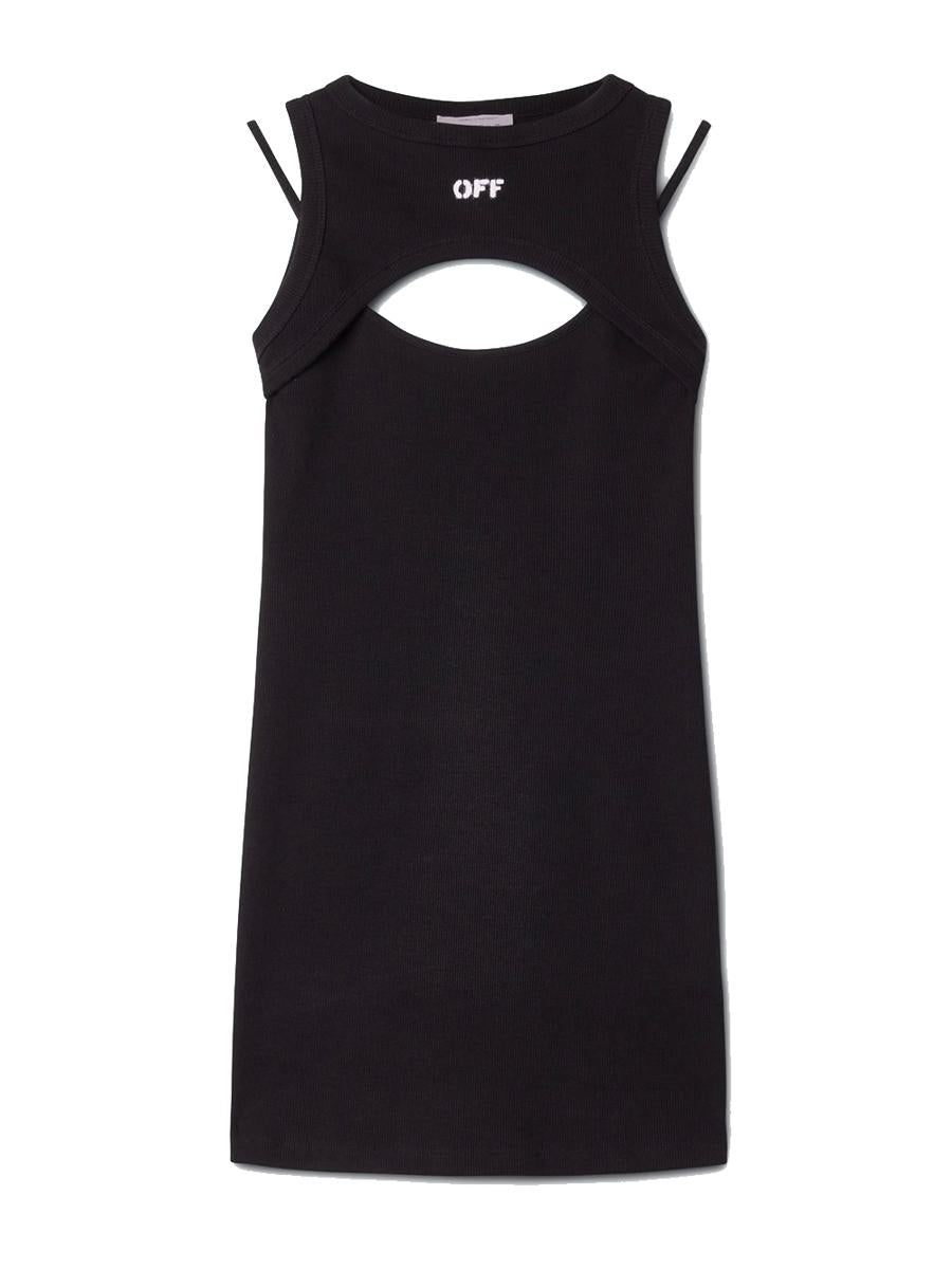 Shop Off-white Mini Dress Off Print Clothing In Black