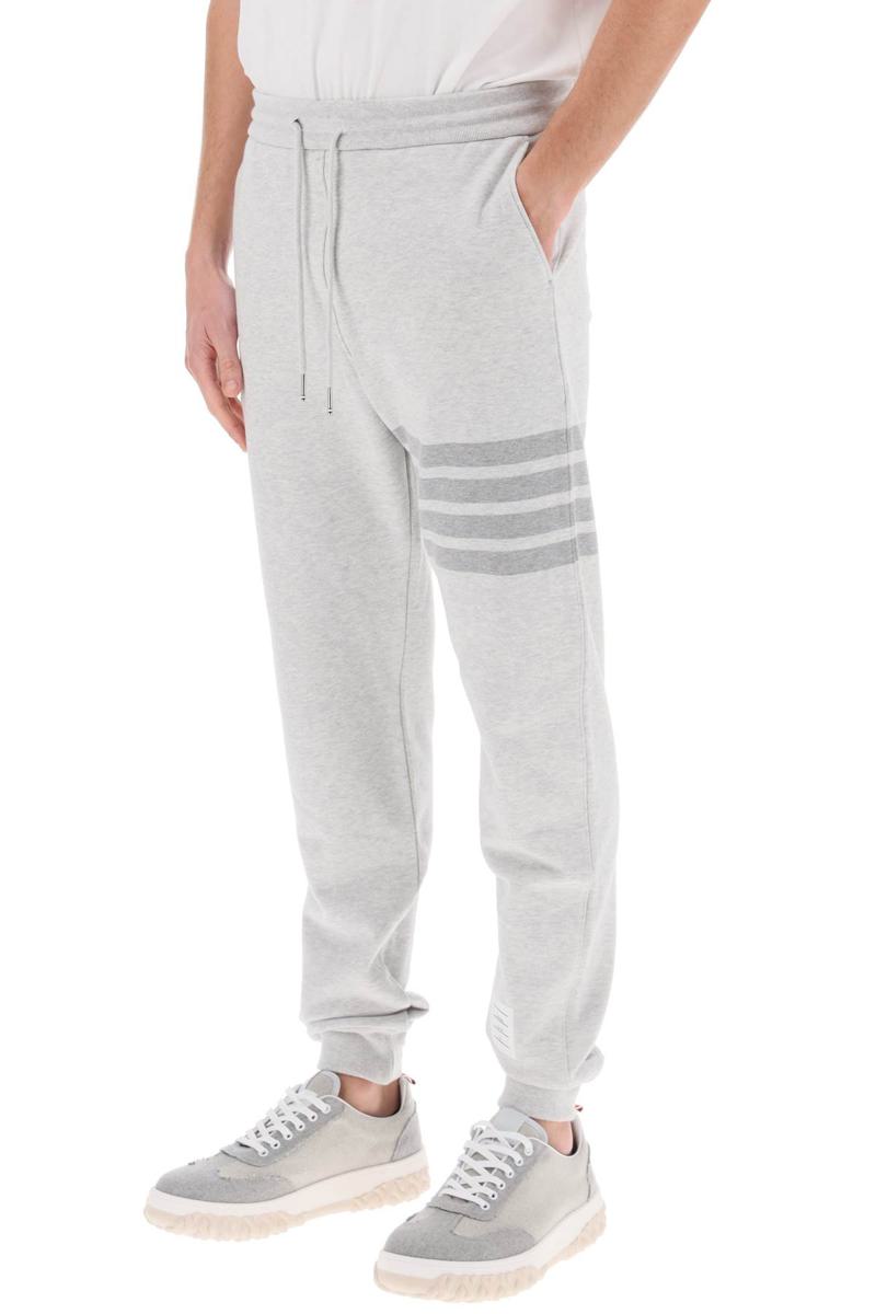 Shop Thom Browne Cotton 4-bar Sweatpants In Grigio