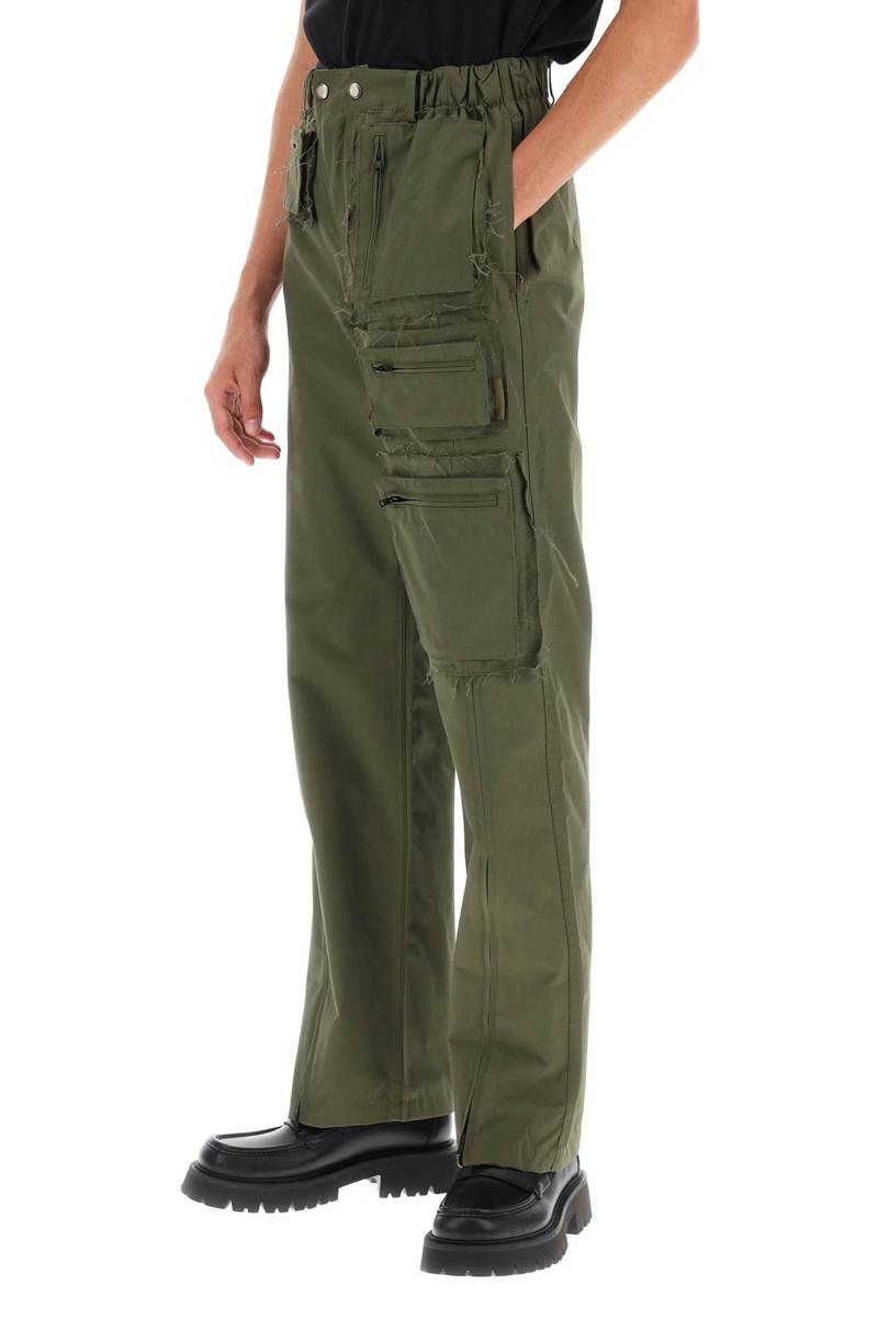 Shop Andersson Bell Cargo Pants With Raw-cut Details In Verde