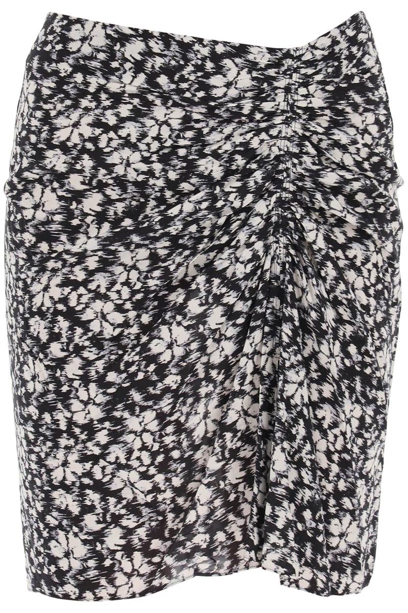 Shop Isabel Marant Étoile Angelica Viscose Mini Skirt In Nero