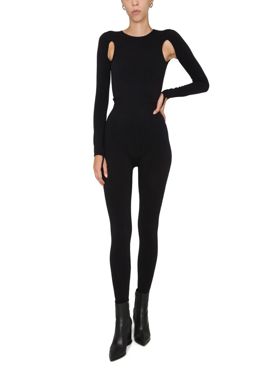 Shop Andreädamo Andreādamo Full Jumpsuit With Cut-out Details In Black