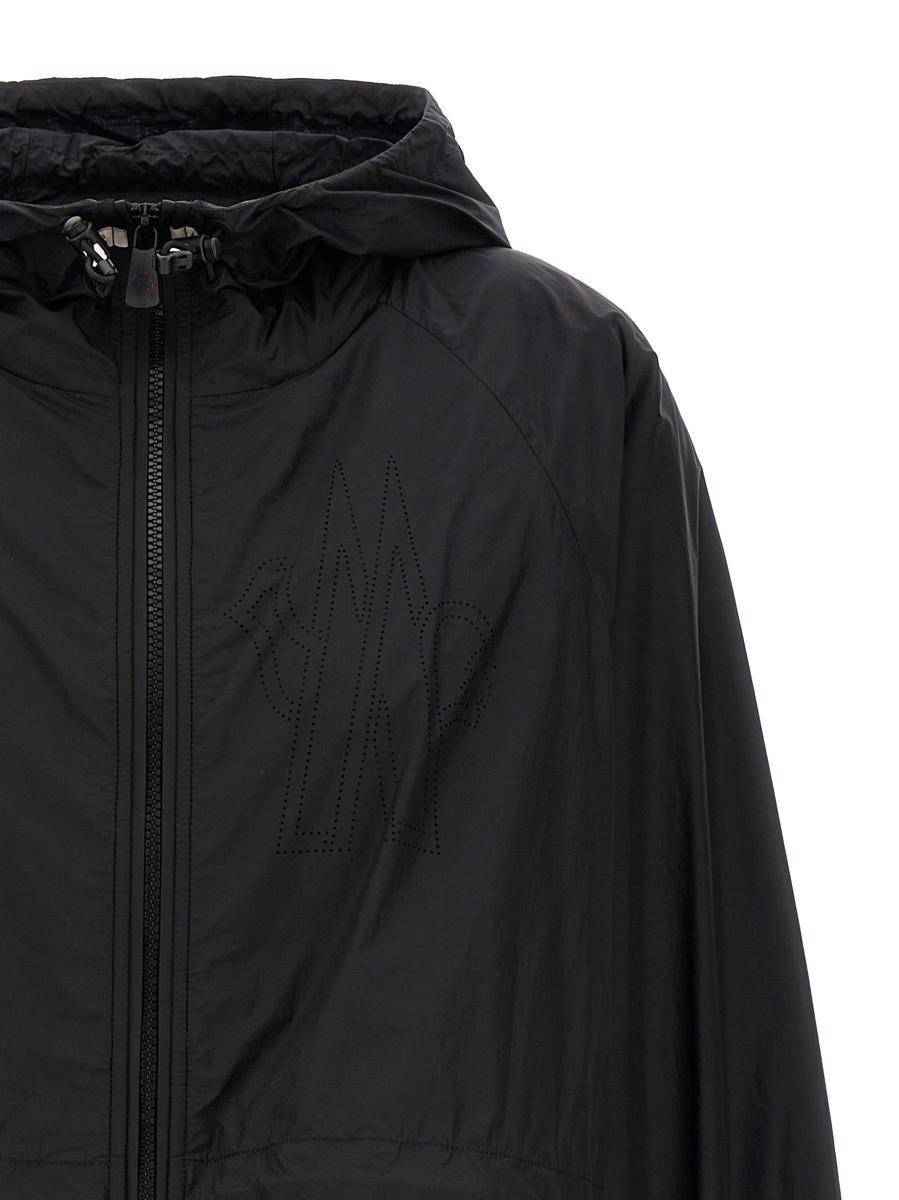 Shop Moncler Grenoble Overshirt Insert Hoodie In Black