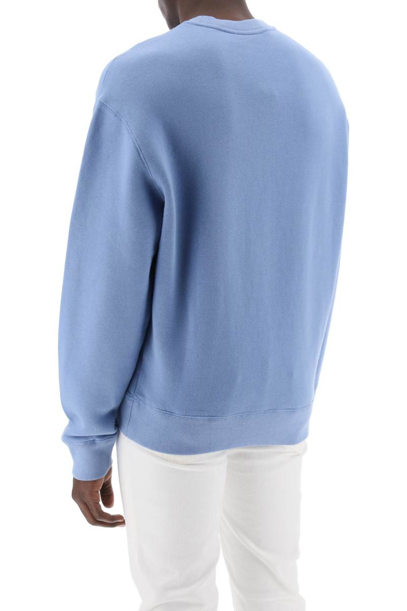 Shop Maison Kitsuné "bold Fox Head Crewneck Sweat In Blu