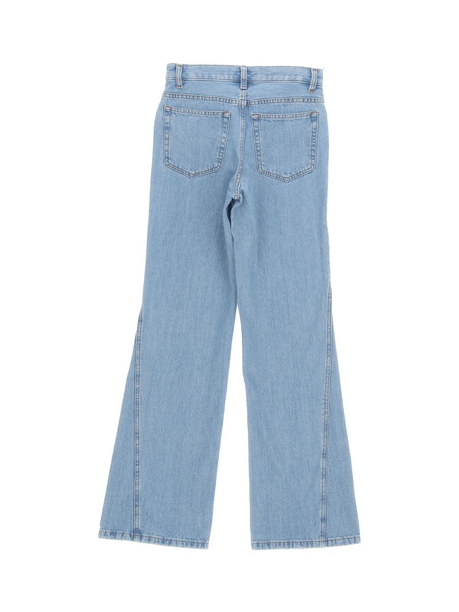 Shop Apc 'elle' Light Blue Five-pocket Flare Jeans In Cotton Denim Woman