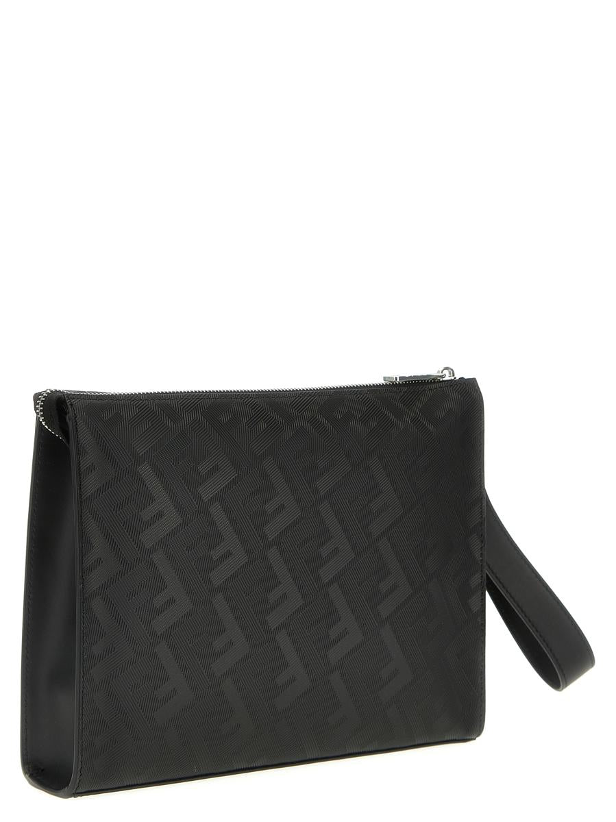 Shop Fendi ' Shadow Diagonal' Clutch In Black