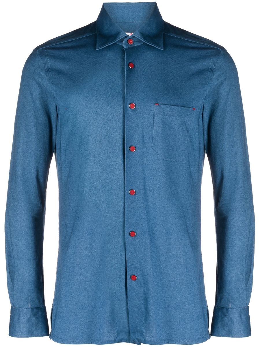 Shop Kiton Cotton Long Sleeve Shirt In Red