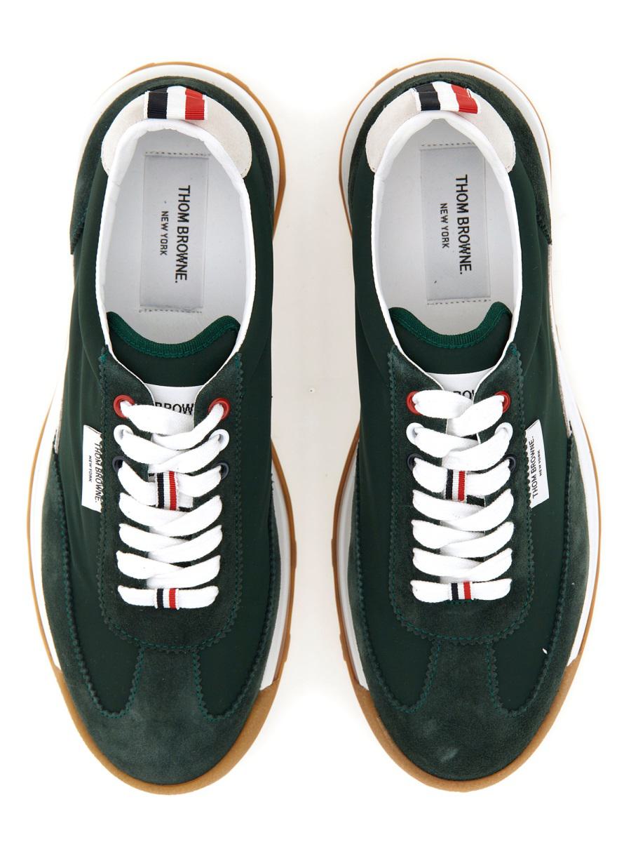 Shop Thom Browne Sneaker With Logo In Green