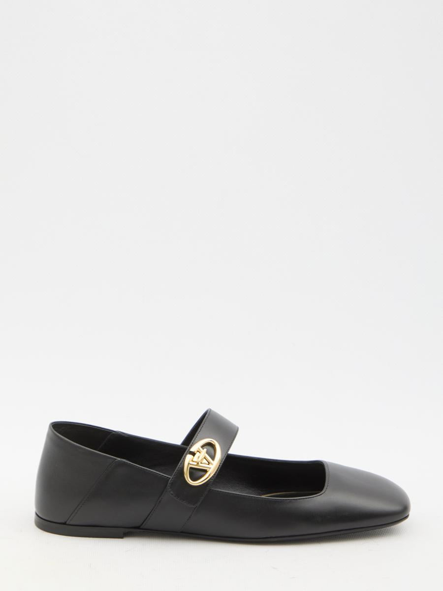 Valentino Garavani Vlogo Locker Ballerinas In Black