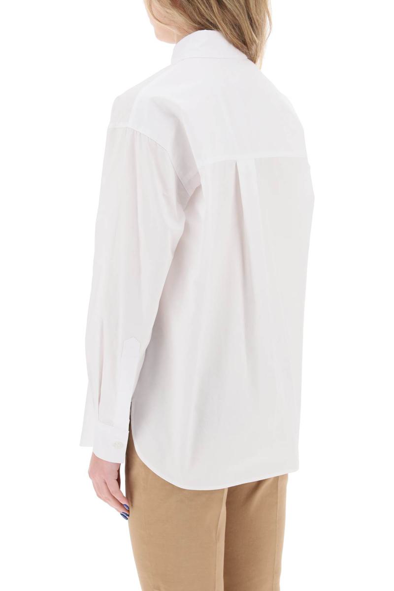 Shop Pinko Cotton Popeline Shirt In Bianco