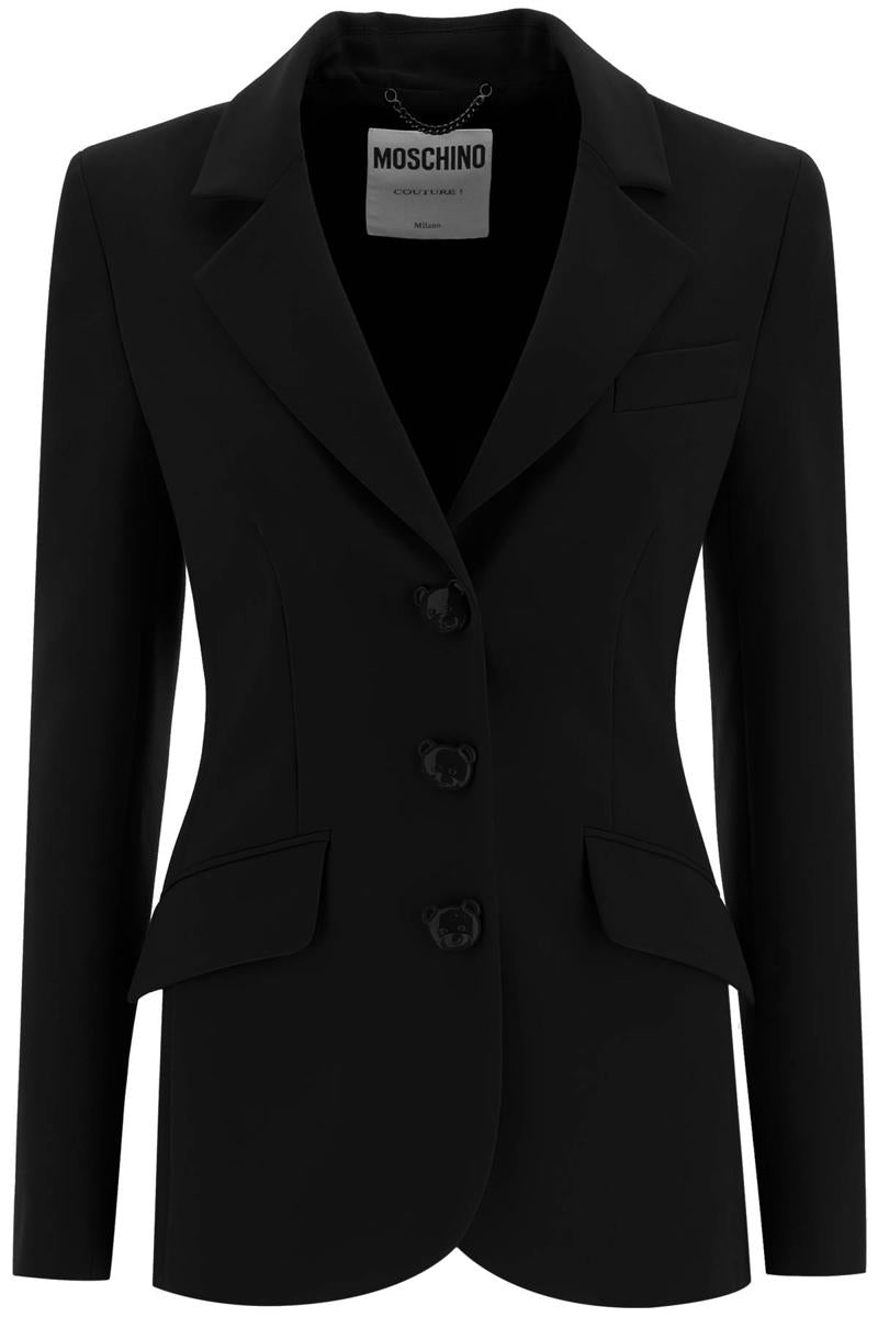 Shop Moschino Blazer With Teddy Bear Buttons In Nero