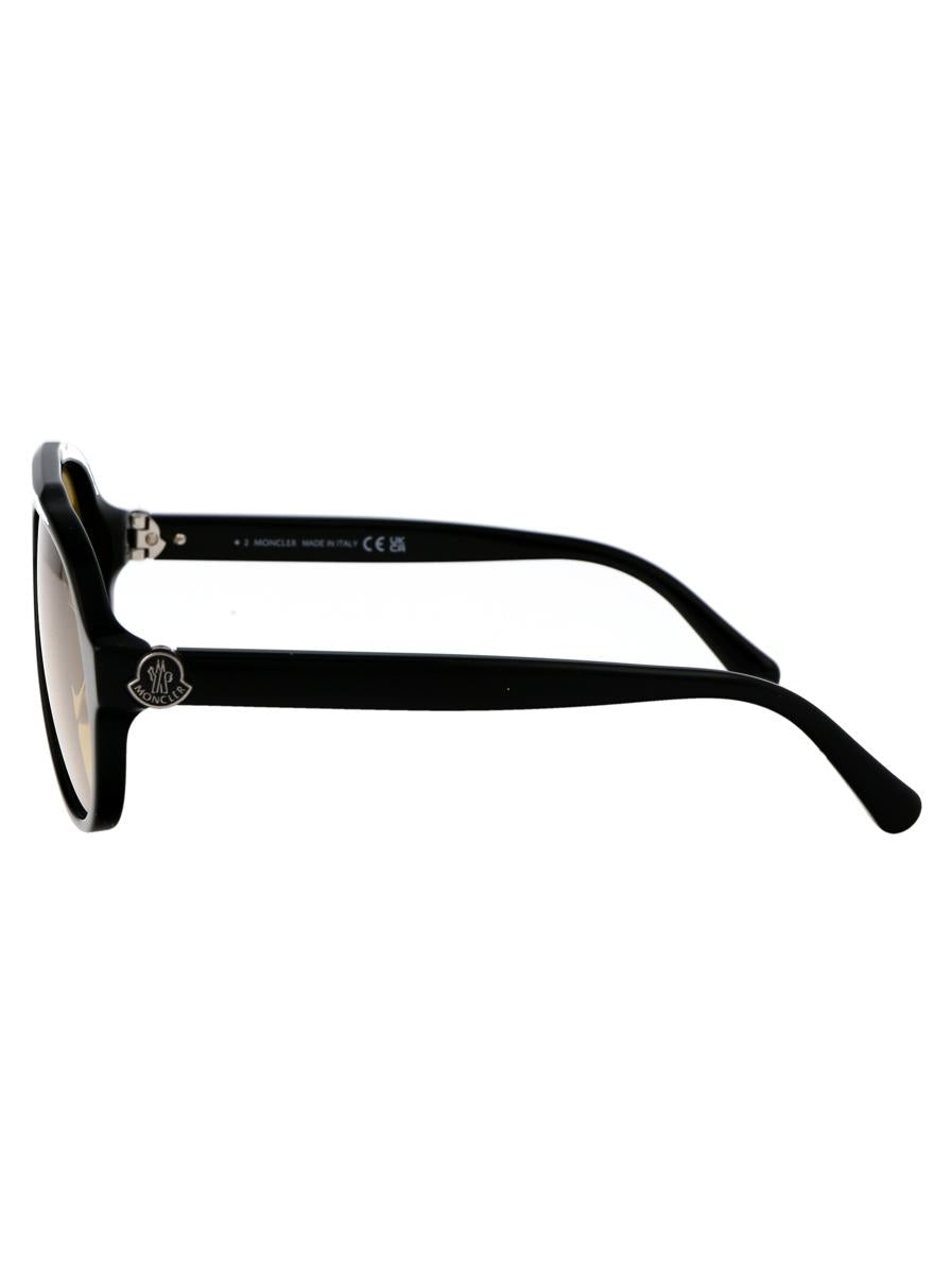 Shop Moncler Sunglasses In 01h Nero Lucido