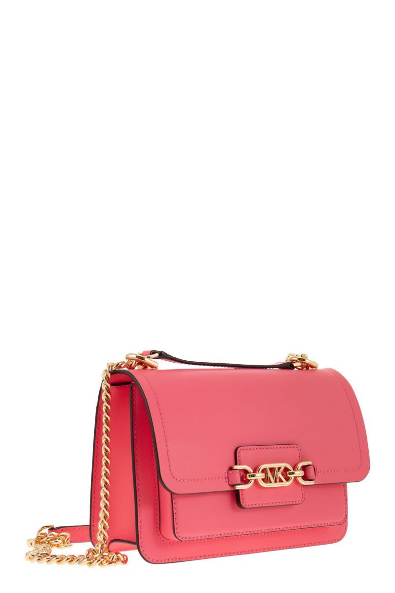 Shop Michael Kors Heather Leather Shoulder Bag In Pink