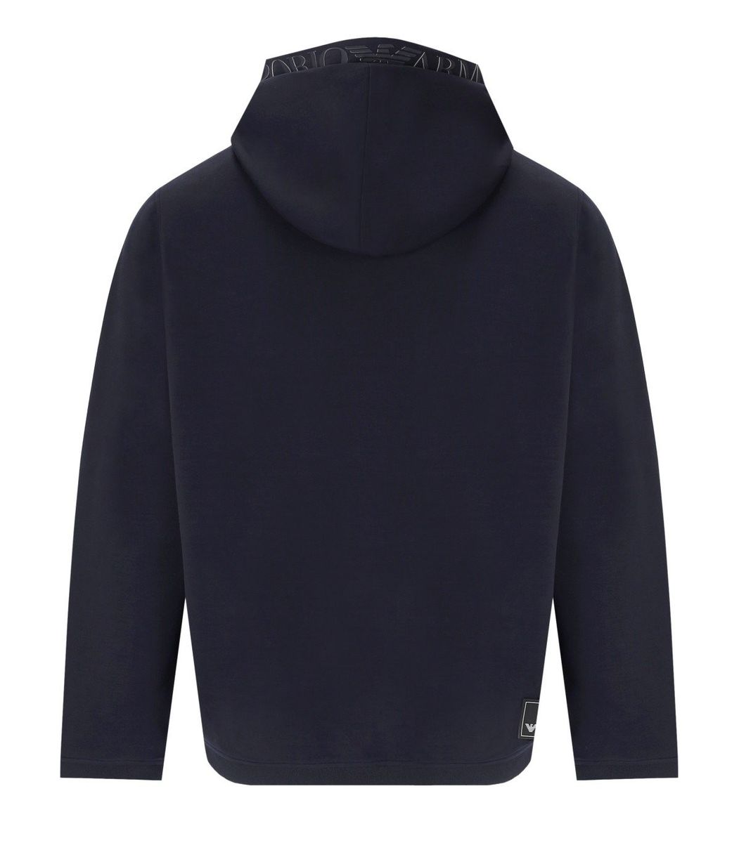 Shop Ea7 Emporio Armani Hooded Sweatshirt In Blue
