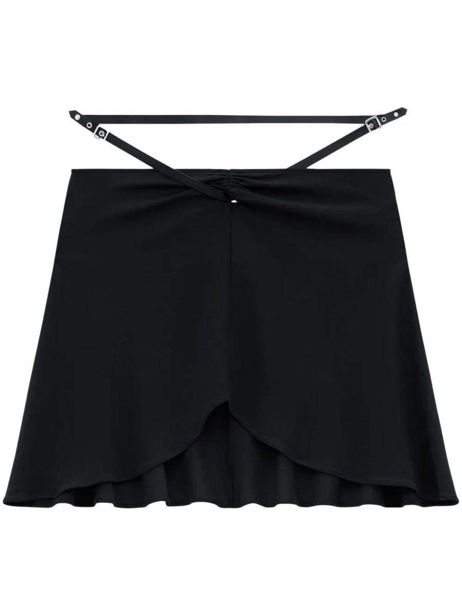 Shop Courrèges Slash Ellipse Crepe Jerse Mini Skirt Clothing In Black